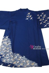 Yukata Chuẩn Nhật Xanh Đàn Hạc Bay
