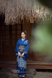 Yukata Chuẩn Nhật Xanh Đàn Hạc Bay