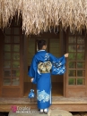 Yukata Chuẩn Nhật Xanh Đàn Hạc Bay