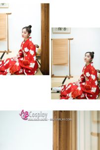 Yukata Đỏ Chuẩn Nhật Mùa Hè Rực Rỡ