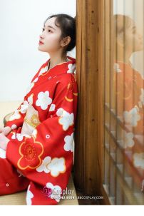Yukata Đỏ Chuẩn Nhật Mùa Hè Rực Rỡ