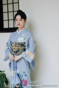 Yukata Chuẩn Nhật Tone Xanh Nhẹ Nhàng