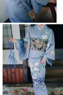 Yukata Chuẩn Nhật Tone Xanh Nhẹ Nhàng