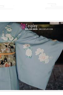 Yukata Chuẩn Nhật Tone Xanh Nhẹ Nhàng