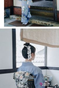 Yukata Chuẩn Nhật Tone Xanh Nhẹ Nhàng