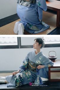 Yukata Chuẩn Nhật Tone Xanh Nhẹ Nhàng