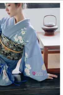 Yukata Chuẩn Nhật Tone Xanh Nhẹ Nhàng