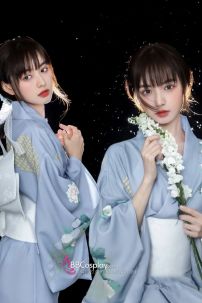 Yukata Chuẩn Nhật Tone Xanh Nhẹ Nhàng