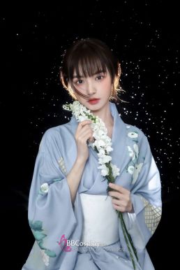 Yukata Chuẩn Nhật Tone Xanh Nhẹ Nhàng