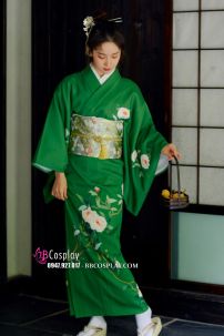 Yukata Fuka Midori Xanh Hoa Sally Holmes