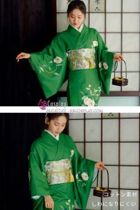 Yukata Fuka Midori Xanh Hoa Sally Holmes