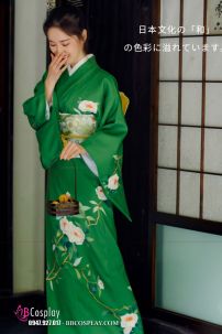 Yukata Fuka Midori Xanh Hoa Sally Holmes