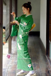Yukata Fuka Midori Xanh Hoa Sally Holmes