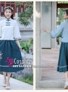 Hán Phục Cách Tân Áo Xanh Váy Xanh
