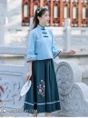 Hán Phục Cách Tân Áo Xanh Váy Xanh