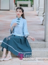 Hán Phục Cách Tân Áo Xanh Váy Xanh