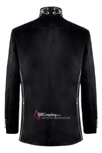 Vest Công Tước Đen Nhung Thêu Họa Tiết