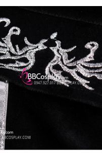 Vest Công Tước Đen Nhung Thêu Họa Tiết