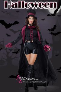 Trang Phục Nữ Bá Tước Ma Cà Rồng Đỏ Đen