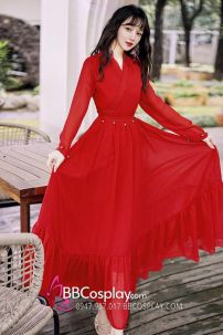 Bộ Noel Phố Vintage Khăn Đỏ