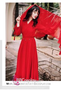 Bộ Noel Phố Vintage Khăn Đỏ