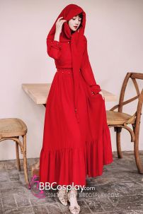 Bộ Noel Phố Vintage Khăn Đỏ