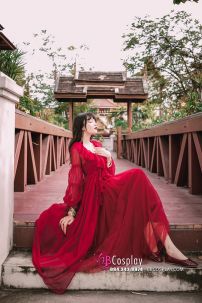 Đầm Nữ Maxi Lụa Tầng Có Khoác Phong Cách Thảo Nguyên