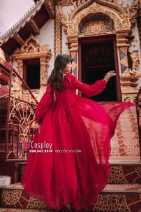 Đầm Nữ Maxi Lụa Tầng Có Khoác Phong Cách Thảo Nguyên