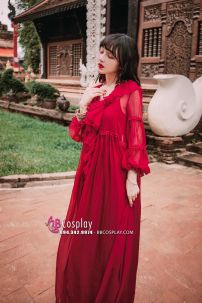 Đầm Nữ Maxi Lụa Tầng Có Khoác Phong Cách Thảo Nguyên