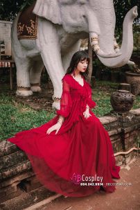 Đầm Nữ Maxi Lụa Tầng Có Khoác Phong Cách Thảo Nguyên