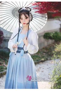 Hán Phục Bạch Hạc Lưu Vân Size S