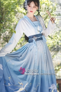 Hán Phục Bạch Hạc Lưu Vân Size S