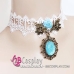 Vòng Cổ Lolita Ren Mặt Đá Xanh Sky Jasmine