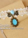 Vòng Cổ Lolita Ren Mặt Đá Xanh Sky Jasmine