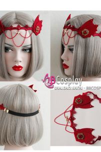 Phụ Kiện Cài Tóc Ren Đỏ- Cánh Dơi