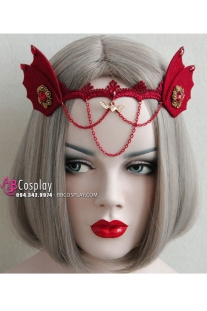 Phụ Kiện Cài Tóc Ren Đỏ- Cánh Dơi