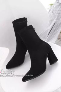 Giày Boot Nữ Cao Gót 10cm Da Lộn Size 38-39