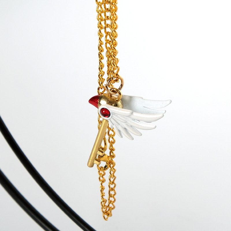 Dây Chuyền Chìa Khóa Gậy Mỏ Chim Sakura Mạ Vàng