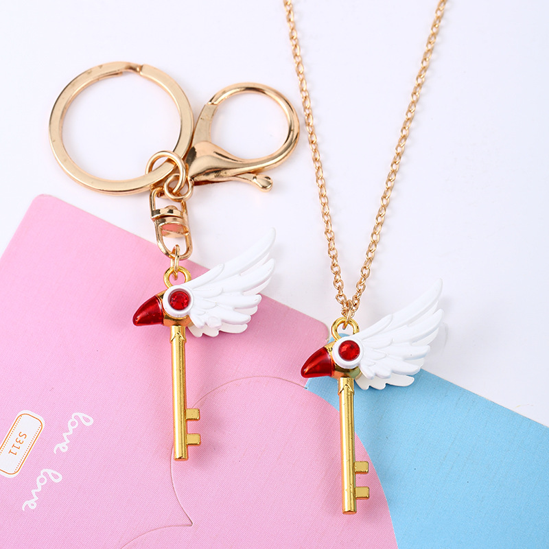 Dây Chuyền Chìa Khóa Gậy Mỏ Chim Sakura Mạ Vàng