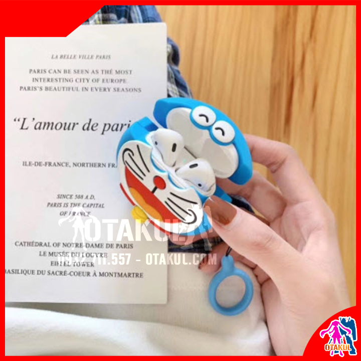 Vỏ Đựng Airpod Doraemon Mặt Cười