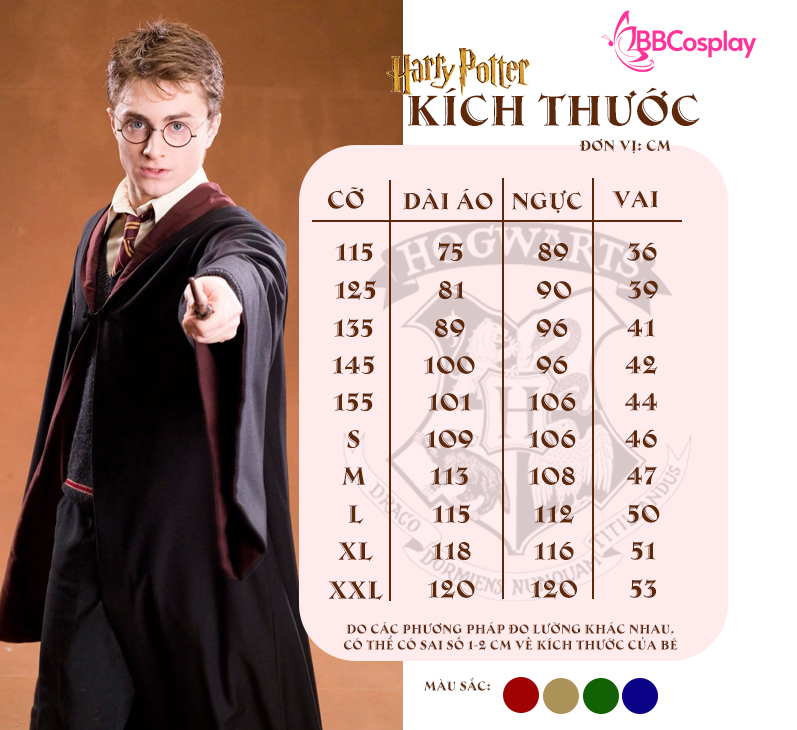 Đồng Phục Harry Potter Trường Hogwarts - Nhà Salazar Slytherin