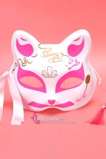 Mặt Nạ Kitsune Tone Hồng Hoa Sen