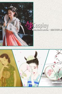 Quạt Cổ Trang Tiểu Tú Cán Ngắn Trúc Xanh