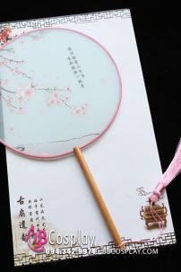 Quạt Cổ Trang Tiểu Tú Cán Ngắn Trúc Xanh