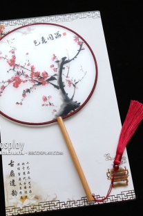 Quạt Cổ Trang Thuỷ Mạc Cành Đào Đón Xuân