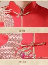 Áo Khỏa Nam Sườn Xám Nam Đỏ Phối Gấm Rồng