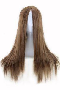 Tóc Giả Chẻ Ngôi Giữa Nâu Hạc Dẻ 70Cm