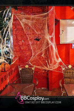 Mạng Nhện Trang Trí Halloween Trắng