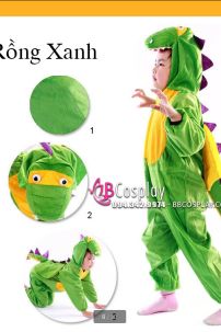 Trang Phục Thú Trẻ Em Khủng Long Xanh