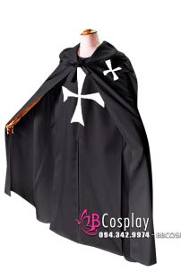 Trang Phục Pháp Sư Đen Chữ Thập Trắng Có Choàng